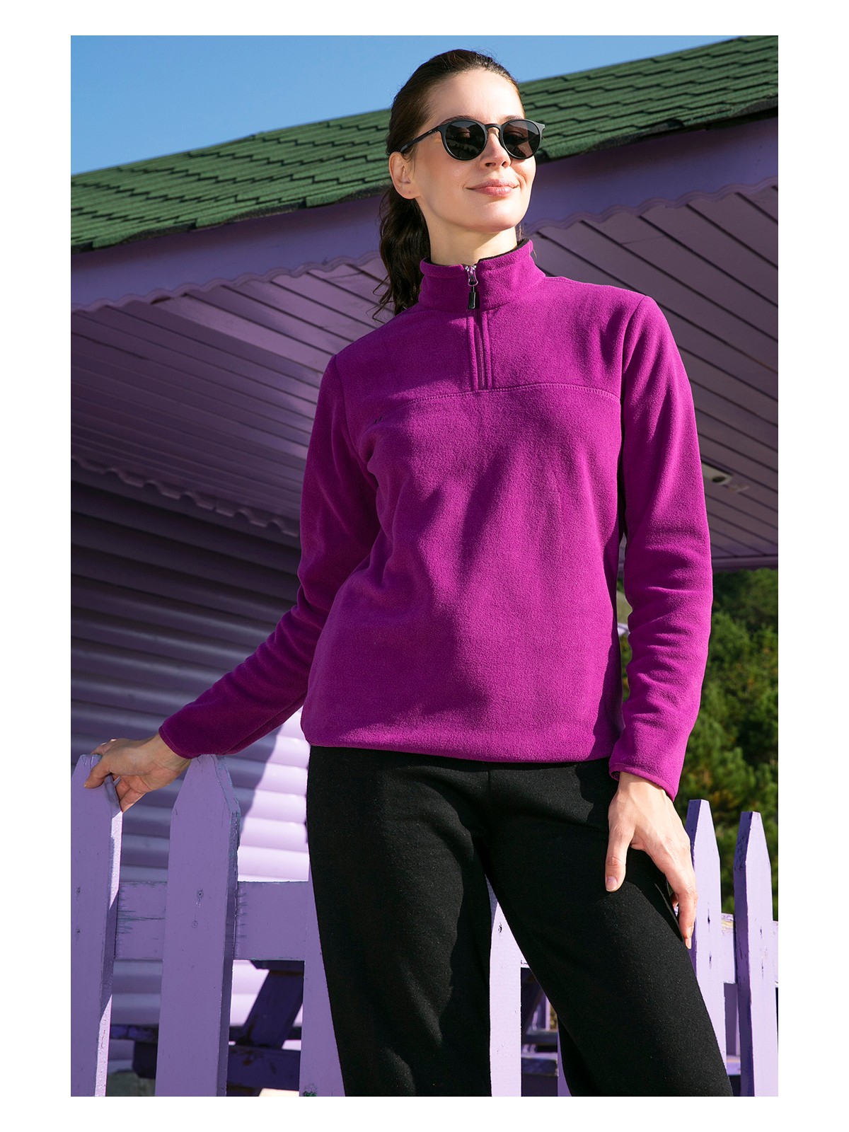 Lela Slim Fit Yumuşak Dokulu Anti-Pilling Tüylenme Yapmayan Yarım Fermuarlı Polar Bayan POLAR 5907000