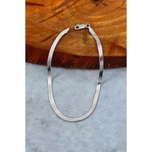 Aykat Kadın Yassı Model İtalyan Gümüş Bileklik Rodyumlu 925 Ayar  BLK-387