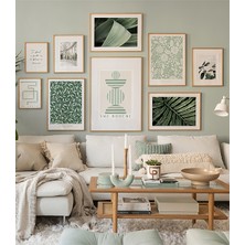 Artavessa 9 Parça Ahşap Çerçeve Görünümlü Mdf Tablo Seti