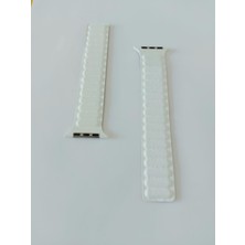 Decopratic Apple Watch Uyumlu Deri Kordon 42/44/45 mm Beyaz