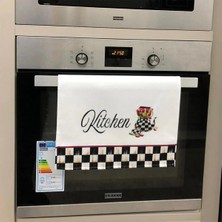 Aymira Home Dekoratif Mutfak Pamuklu Fırın Havlusu Özel Desenli Damalı Model 35X50 cm Yıkanabilir Pamuklu Ürün