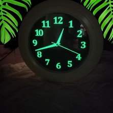 Bahat Fosforlu Gece Parlayan Salon Mutfak Ofis Duvar Saati 35 cm Plastik
