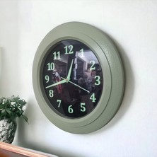 Bahat Fosforlu Gece Parlayan Salon Mutfak Ofis Duvar Saati 35 cm Plastik