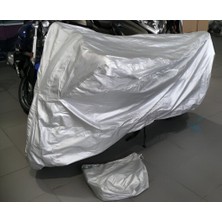 Kral Motor KR25-L Ava 5000 Elektrikli Arka Çanta Uyumlu Motosiklet Brandası Kalın  Gri