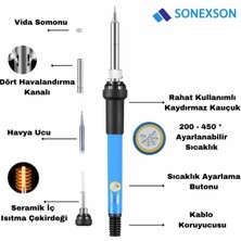 Sonex 60W Sıcaklık Ayarlanabilir Kalem Havya Lehim Makinası ve Sehpa