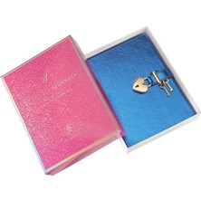 Victoria's Journals Victoria's Journals Hush Hush Kilitli Defter 13x18 Cm Metalik Mavi