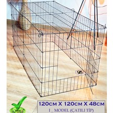Orbo Köpek Kedi Çiti Kafesi 120CMX60CMX48CM I Tip Oyun Eğitim Alanı 8 Parça Panel Çit Siyah