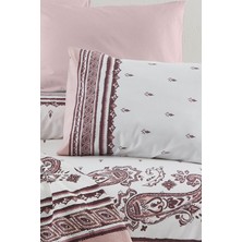 Cotton Life Paisley Pembe Tek Kişilik %70 Pamuk %30 Pes Kutulu Nevresim Takımı