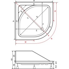 Shower Oval Oturmalı Duş Teknesi 90*90