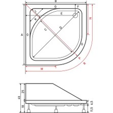 Shower Oval Oturmalı Duş Teknesi 90*90