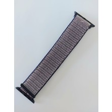 Decopratic Apple Watch Uyumlu Spor Hasır Kordon 42/44 mm Koyu Mavi (Kenarları Koyu Mavi Ortası Kırmızı Beyaz Hasır)