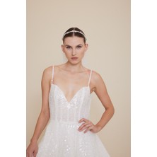Mk Moda Atelier Kadın Taşlı Çiçekli Gelin Tacı, Saç Aksesuarı T-10643