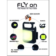 Flyon Mini Boy Şarjlı Mıknatıslı LED Kamp ve Bahçe Aydınlatması Şarj Edilebilir PT-909