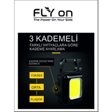 Flyon Mini Boy Şarjlı Mıknatıslı LED Kamp ve Bahçe Aydınlatması Şarj Edilebilir PT-909