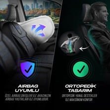 Panda Atlanta Serisi Keten Kumaş Oto Koltuk Kılıfı - Tam Set