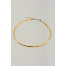 So CHIC İtalyan 18 Ayar Sarı Altın Kaplama 47 Cm Gümüş Choker Gerdanlık