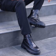 Saillaker’s Sail Lakers - Siyah Croco Deri Erkek Postal Bot