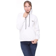 Backpacker Kadın Sweatshirt Kapüşonlu Ekru