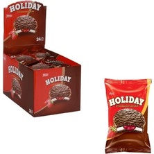 Elvan Holiday Çilekli Sandviç Bisküvi 30 Gr. 24 Lü (1 Paket)