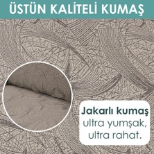 Faiend Koltuk Kılıfı Sehra Desen Kanepe Takımı Kılıfı 3+3+1+1 Koltuk Örtüsü Lastili Esnek Yıkanabilir Vizon Kanepe örtüsü