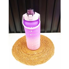 Mother Kitchen Su Matarası 2'li Motivasyonel Suluk 2LT+900ML Spor Salonu Su Şişesi Yavrulu Sticker Süslemeli