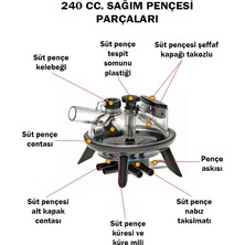 Sezer Süt Sağım Pençesi 240 cc Şeffaf Kapak