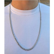 Dergavud Fıgaro Model Yassı Erkek Çelik Kolye Zinciri