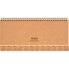Keskin Color 2024 Haftalık Masa Ajandası Kraft 12x33,5 cm 56 Yaprak Varak Yaldızlı Kapak