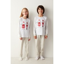 Unisex Çocuk Playful Beyaz Pijama Takımı