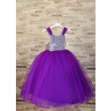 Süer Butik Misshelina Mor Çocuk Abiye Parti ve Doğumgünü Elbisesi