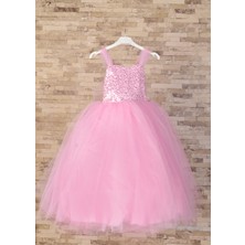Süer Butik Misshelina Pembe Çocuk Abiye ve Parti Doğumgünü Elbisesi