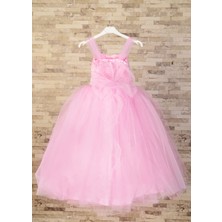 Süer Butik Misshelina Pembe Çocuk Abiye ve Parti Doğumgünü Elbisesi
