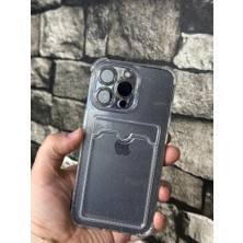 HappyCase Iphone 12 Pro Kılıf Simli Kartlıklı Şeffaf Silikon Kılıf Kapak