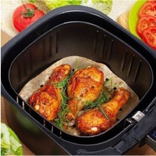 Zormarkt 100 Adet Air Fryer Pişirme Kağıdı Tek Kullanımlık Hava Fritöz Yapışmaz Yağlı Kağıt Delikli Model