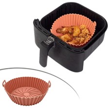 Zormarkt Renkli Isıya Dayanıklı Yıkanılabilir Silikon Fırın ve Airfryer Yuvarlak Model Pişirme Matı Vizon