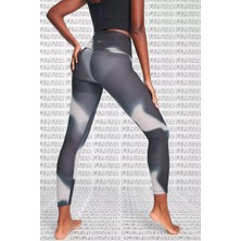 Nike Yoga 7/8 High Rise Leggings Yüksek Belli Dijital Baskı Toparlayıcı Tayt Siyah Batik