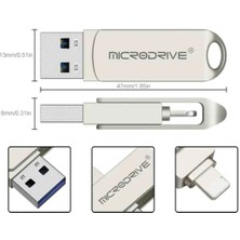 Micro Microdrive 128GB Iphone Lightning ve USB 3.0 Usb Flash Bellek Otg Çift Girişli