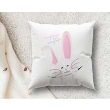Bk Gift Paskalya Tasarımlı Beyaz Kırlent Yastık, Ev Hediyesi, Ev Dekorasyonu, Dekoratif Hediye-5