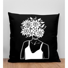 Bk Gift Modern Art Tasarımlı Siyah Kırlent Yastık, Arkadaşa Hediye, Ev Dekorasyonu, Ev Hediyesi-8