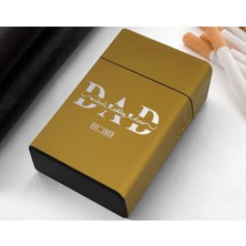 BK Gift Kişiye Özel Isimli Tarihli Sarı Metal Sigara Tabakası