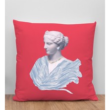 Bk Gift Modern Art Tasarımlı Kırmızı Kırlent Yastık, Arkadaşa Hediye, Ev Dekorasyonu, Ev Hediyesi-1