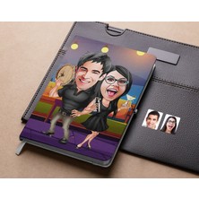 Bk Gift Kişiye Özel Sevgililer Karikatürlü Beyaz Defter-18 , Arkadaşa Hediye , Sevgiliye Hediye
