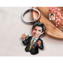 Bk Gift Kişiye Özel Erkek Karikatürlü Ahşap Anahtarlık, Sevgiliye Hediye, Erkek Hediyesi, Doğum Günü Hediyesi-11