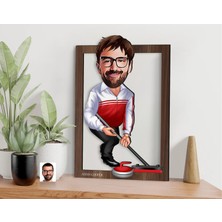 Bk Gift Kişiye Özel Erkek Curling Karikatürlü 3D Ahşap Tablo-1, Sevgiliye Hediye, Arkadaşa Hediye, Doğum Günü Hediyesi