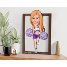 Bk Gift Kişiye Özel Kadın Amigo Karikatürlü 3D Ahşap Tablo-2, Sevgiliye Hediye, Arkadaşa Hediye, Doğum Günü Hediyesi