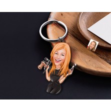 Bk Gift Kişiye Özel Güzellik Uzmanı Karikatürlü Ahşap Anahtarlık-1 Sevgiliye Hediye, Arkadaşa Hediye, Doğum Günü Hediyesi