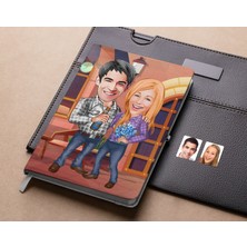 Bk Gift Kişiye Özel Sevgililer Karikatürlü Beyaz Defter-50 , Arkadaşa Hediye , Sevgiliye Hediye