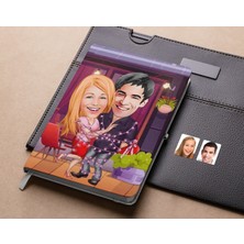 Bk Gift Kişiye Özel Sevgililer Karikatürlü Beyaz Defter-2 , Arkadaşa Hediye , Sevgiliye Hediye