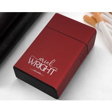 BK Gift Kişiye Özel Isimli Tarihli Kırmızı Metal Sigara Tabakası-4