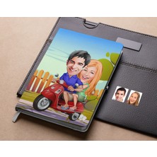 Bk Gift Kişiye Özel Sevgililer Karikatürlü Beyaz Defter-10 , Arkadaşa Hediye , Sevgiliye Hediye